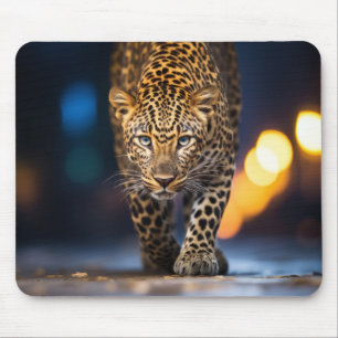Alfombrilla De Ratón Leopard Wildlife Animal On Street
