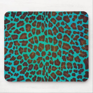Alfombrilla De Ratón Leopardo Brown e impresión Verde azulada