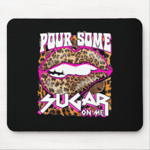 Alfombrilla De Ratón Leopardo Divertido Labios Rosa Caliente Echa Un Po