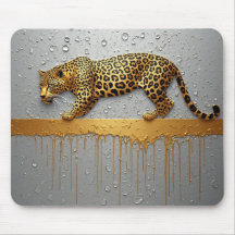 Leopardo Dorado Con Efecto De Pintura Goteante 🐆