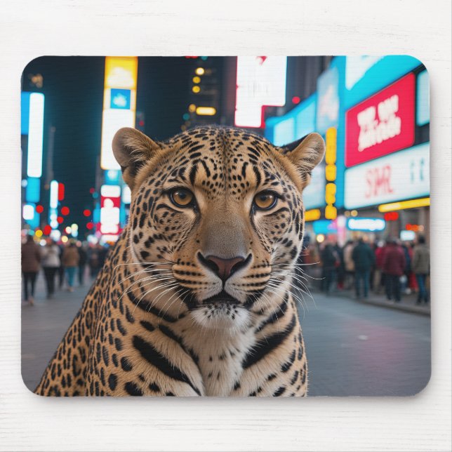 Alfombrilla De Ratón Leopardo en Times Square (Frente)