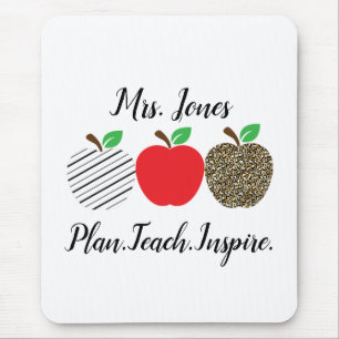 Alfombrilla De Ratón Leopardo imprime al profesor de Apple rojo de vuel