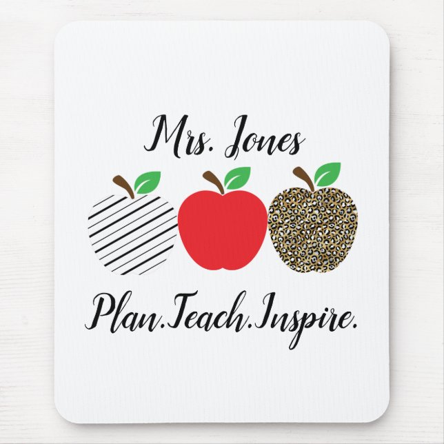 Alfombrilla De Ratón Leopardo imprime al profesor de Apple rojo de vuel (Frente)