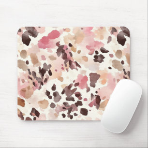 Alfombrilla De Ratón Leopardo marrón crema rosa