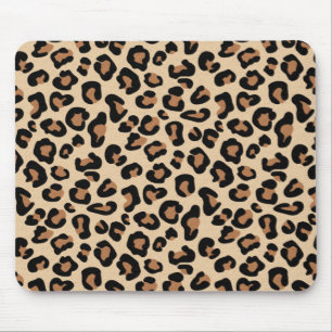 Alfombrilla De Ratón Leopardo Print, Black, Brown, Rust and Tan