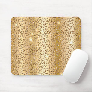 Alfombrilla De Ratón Leopardo Purpurina de oro Glam