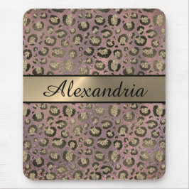 Alfombrilla De Ratón Leopardo Purpurinoso de oro Rosa