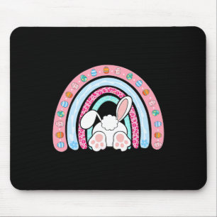 Alfombrilla De Ratón Leopardo Rainbow Easter Bunny Rabbit Happy Easter 