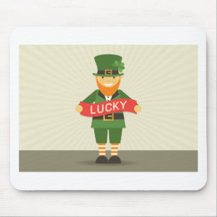 Alfombrilla De Ratón leprechaun afortunado