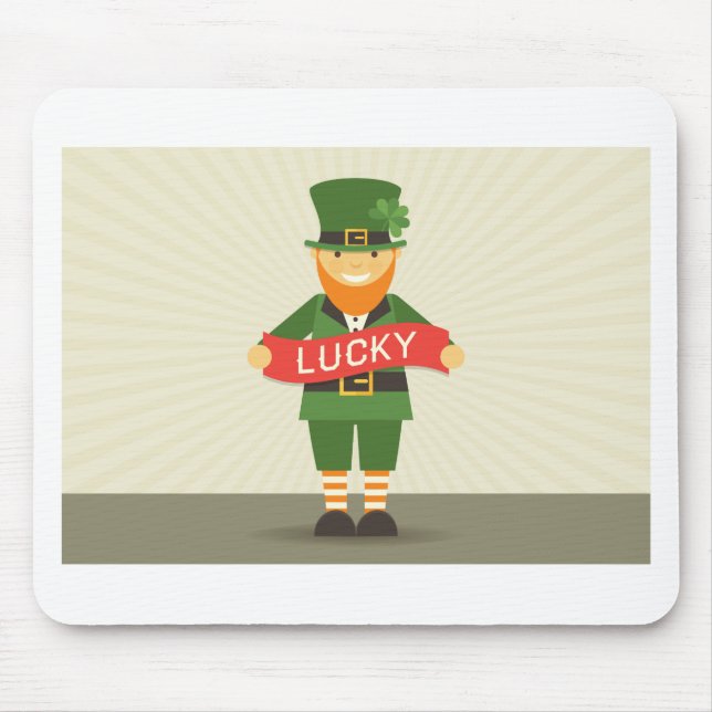 Alfombrilla De Ratón leprechaun afortunado (Frente)
