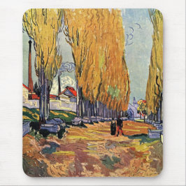 Alfombrilla De Ratón Les Alyscamps por Van Gogh. Paisaje otoñal