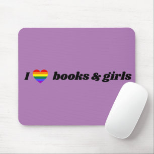 Alfombrilla De Ratón Lésbica LGBT: Me encantan los libros y Chicas