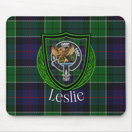 Alfombrilla De Ratón Leslie Scottish Clan Tartan and Crest
