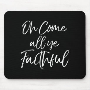 Alfombrilla De Ratón Letra de canción de Navidad Cita cristiana Oh Veni