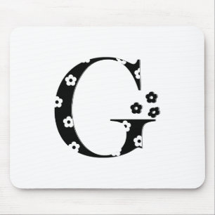 Alfombrilla De Ratón Letra G del patrón de flor