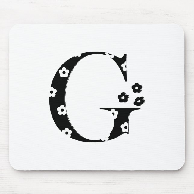 Alfombrilla De Ratón Letra G del patrón de flor (Frente)