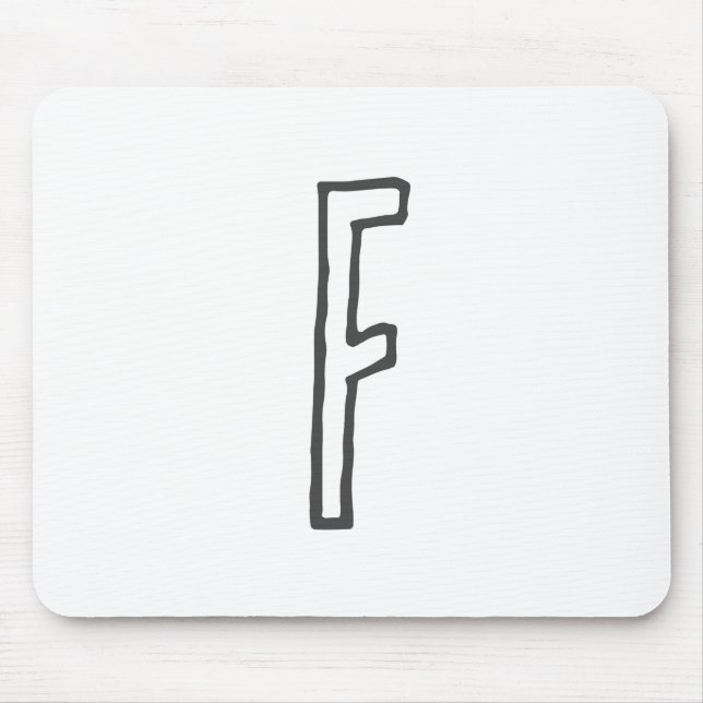 Alfombrilla De Ratón Letra gris y blanca inicial plana monogramada (Frente)