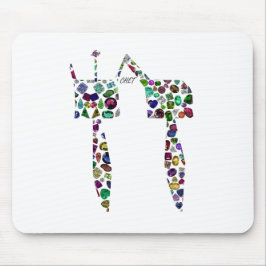 Alfombrilla De Ratón Letra hebrea 'CHET' hecha con diamantes y gemas