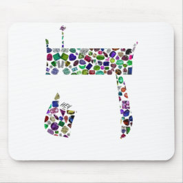 Alfombrilla De Ratón Letra hebrea HEY hecha con piedras angulares