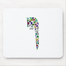 Alfombrilla De Ratón Letra hebrea VAV hecha con guijarros