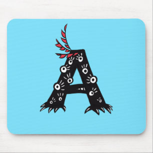 Alfombrilla De Ratón Letra inicial niños lindos divertidos de un
