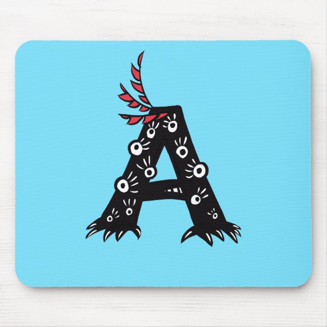 Alfombrilla De Ratón Letra inicial niños lindos divertidos de un (Frente)