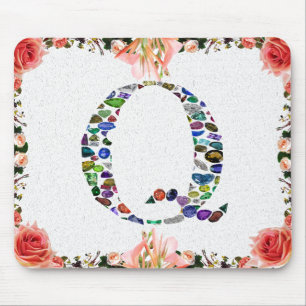 Alfombrilla De Ratón Letra monográfica gemstone Q