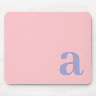 Alfombrilla De Ratón Letra Monograma Rosa y Azul Minimalista