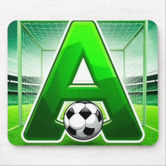 Alfombrilla De Ratón ⚽ Letra Verde A Logotipo de Fútbol Estadio Gol Dep