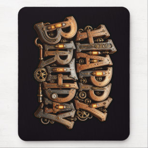 Alfombrilla De Ratón Letras de feliz cumpleaños steampunk