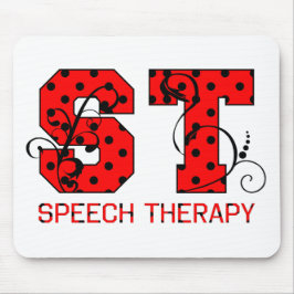 Alfombrilla De Ratón letras mayúsculas y minúsculas puntos de polka roj