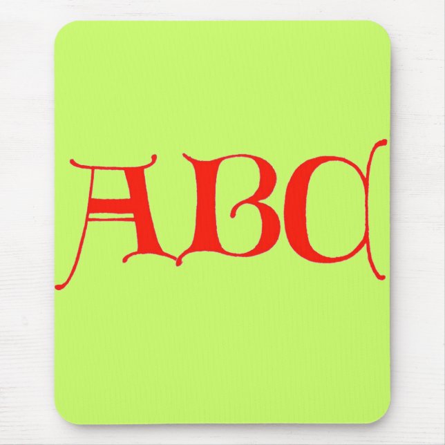 Alfombrilla De Ratón Letras para el teclado del ratón ABC (Frente)