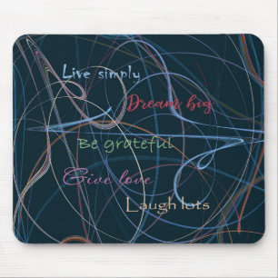 Alfombrilla De Ratón Letras y abstración de colores y negros