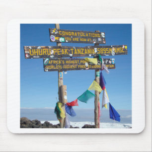 Alfombrilla De Ratón Letrero en la cima del Kilimanjaro Kenia