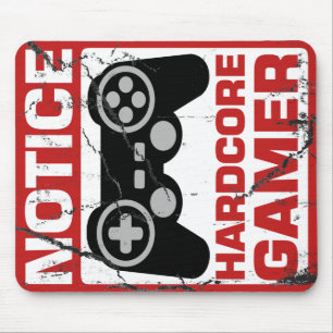 Alfombrilla De Ratón Letrero incondicional del aviso del videojugador