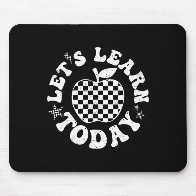 Alfombrilla De Ratón Let's Learn Today Checkered Apple Ck To School Tea (Frente)