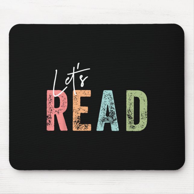 Alfombrilla De Ratón Let's Read Book Nerd Reading Book Lover Librarian  (Frente)