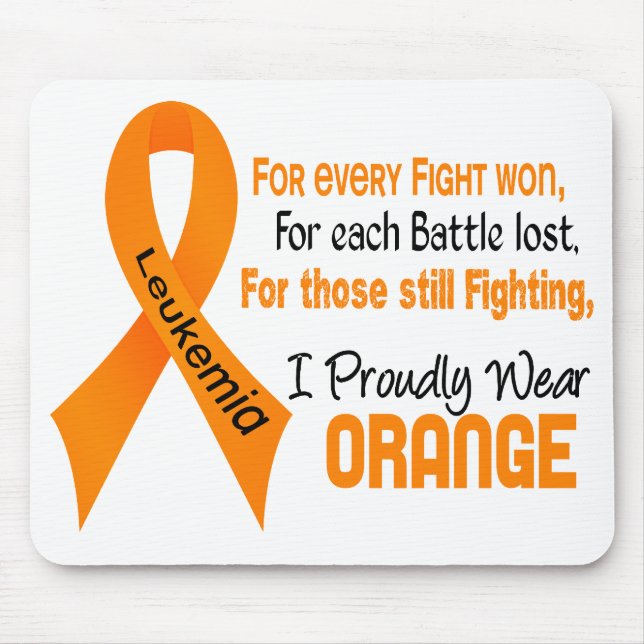 Alfombrilla De Ratón Leucemia Uso con orgullo Naranja (Frente)