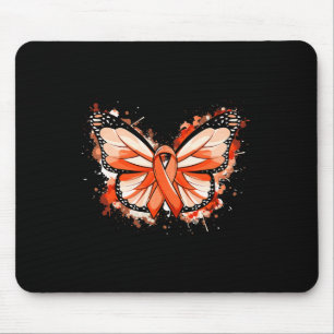 Alfombrilla De Ratón Leukemia Awareness Gits Naranja Ribbon Butterfly