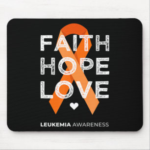 Alfombrilla De Ratón Leukemia Fe Hope Love Naranja Ribbon Leukemia Aw