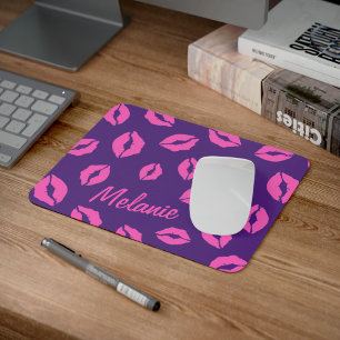Alfombrilla De Ratón Levantamientos de besos rosados personalizados en 