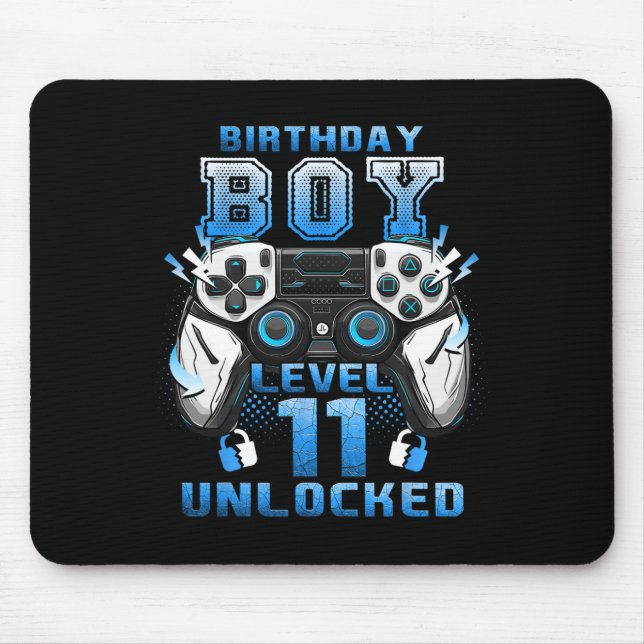 Alfombrilla De Ratón Level 11 Unlocked Video Gamer 11th Birthday Boys  (Frente)