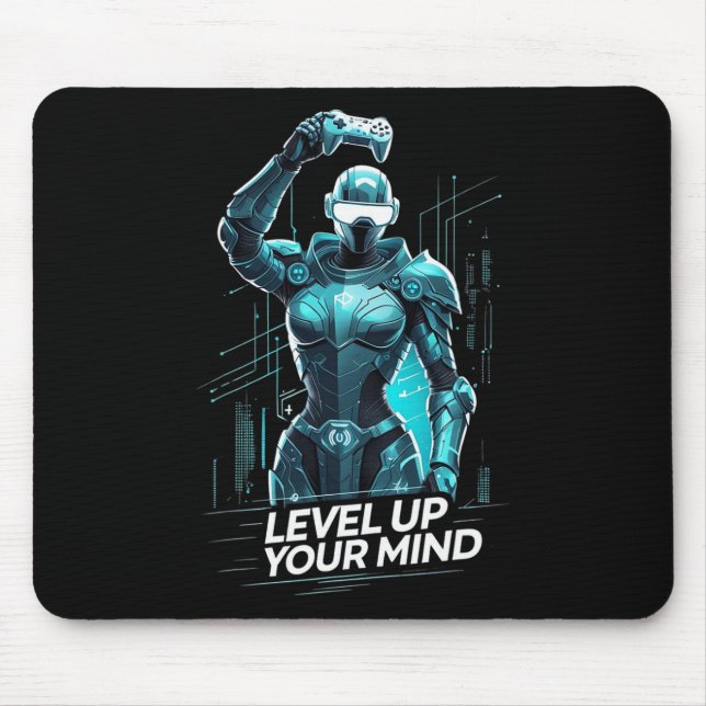 Alfombrilla De Ratón Level Up Your Mind Ai Gamer  (Frente)