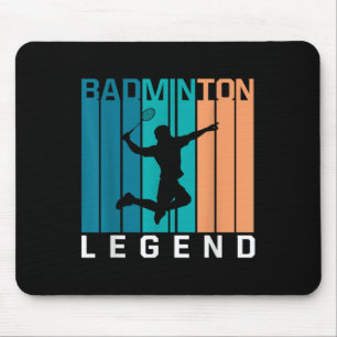 Alfombrilla De Ratón Leyenda Badminton Player Shuttle Sports S