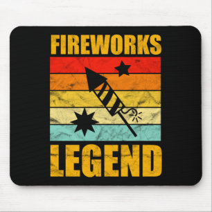 Alfombrilla De Ratón Leyenda divertida de fuegos artificiales del cuatr