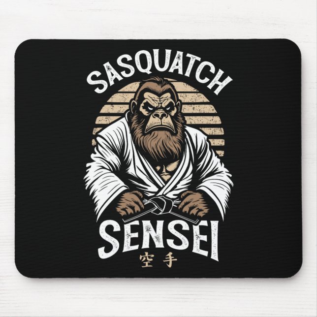 Alfombrilla De Ratón Leyenda guerrera karate Sasquatch Sensei Bigfoot M (Frente)