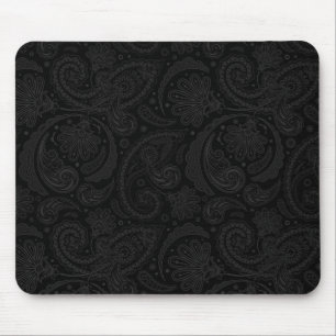 Alfombrilla De Ratón Leyendas de patrón de paisley negro lindo
