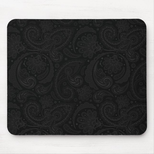 Alfombrilla De Ratón Leyendas de patrón de paisley negro lindo (Frente)