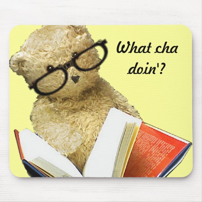 Alfombrilla De Ratón Leyendo el oso - mousepad (Frente)