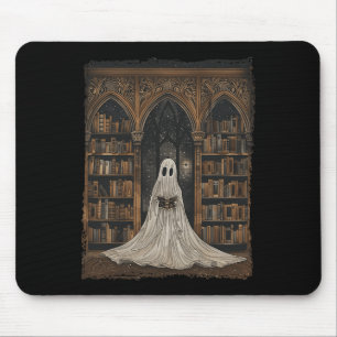 Alfombrilla De Ratón Leyendo libro bibliotecario de Halloween de la Bib